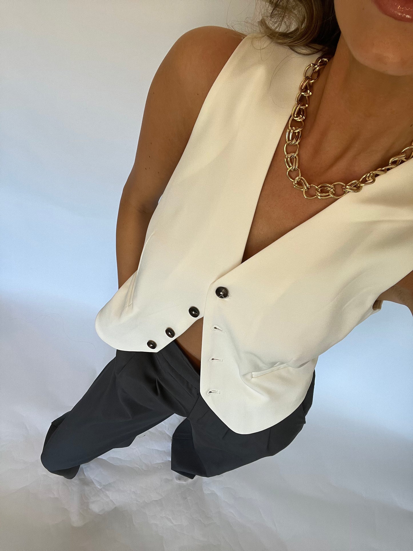 White Blazer Vest