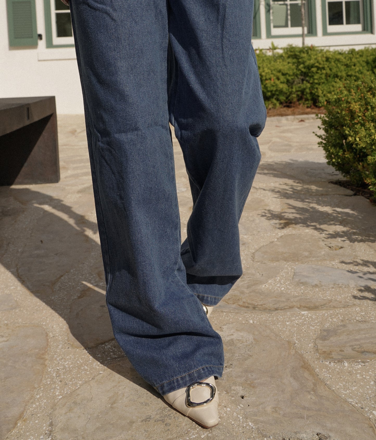 Pleated Front Jeans