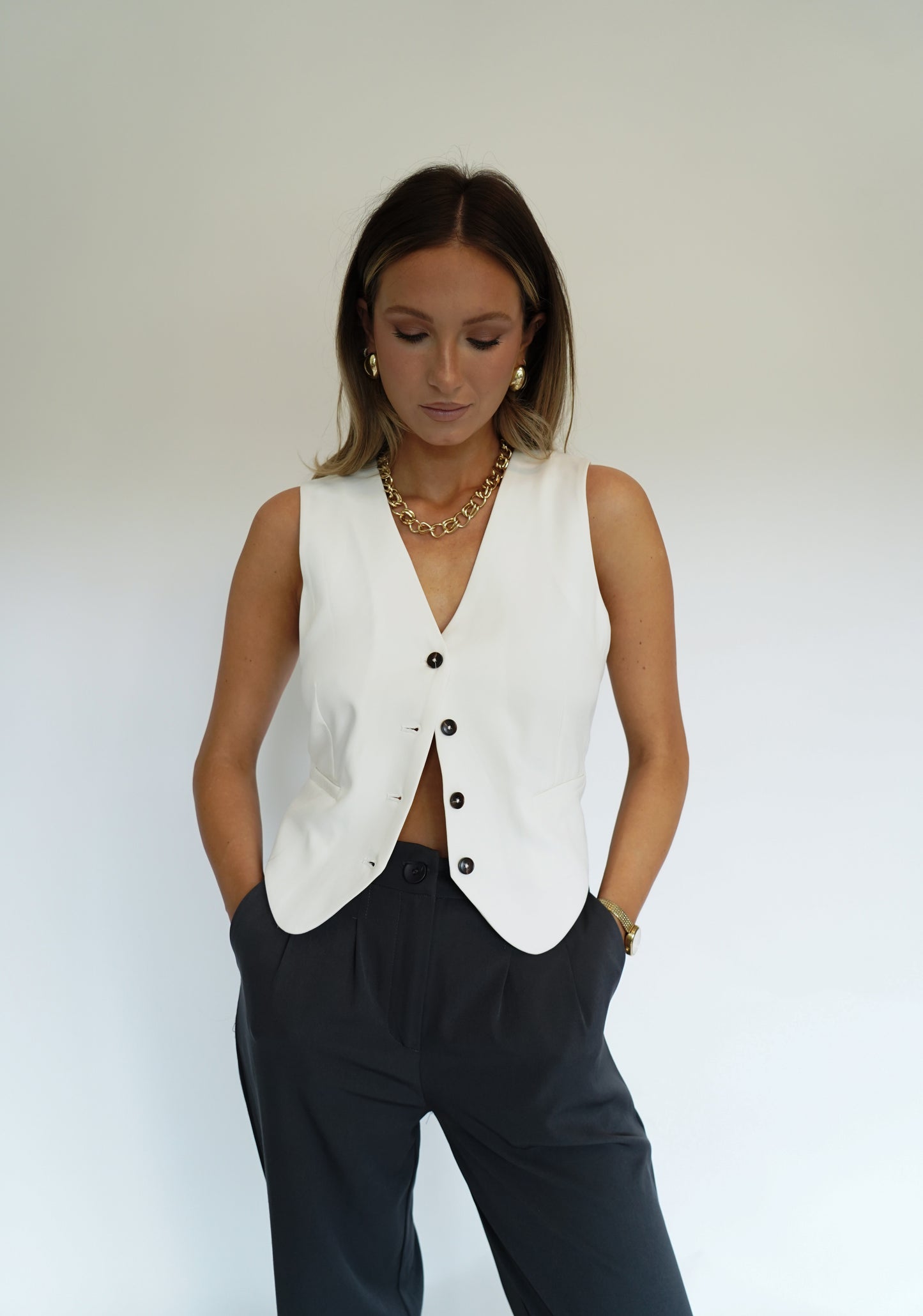 White Blazer Vest