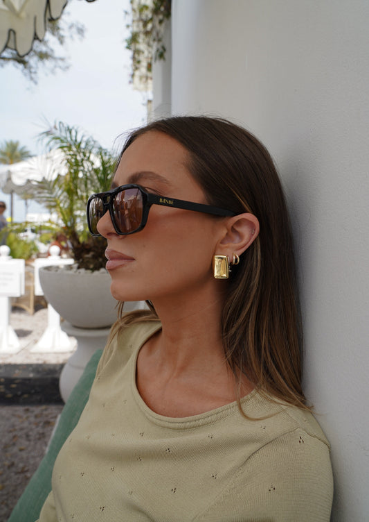 Sienna Gold Rectangular Earrings