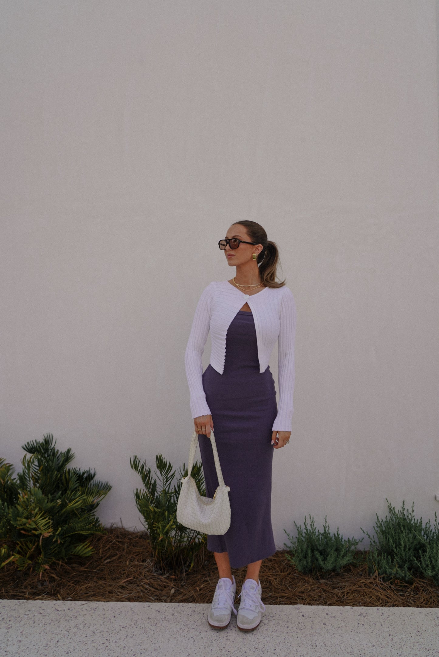 White Top Button Cardigan