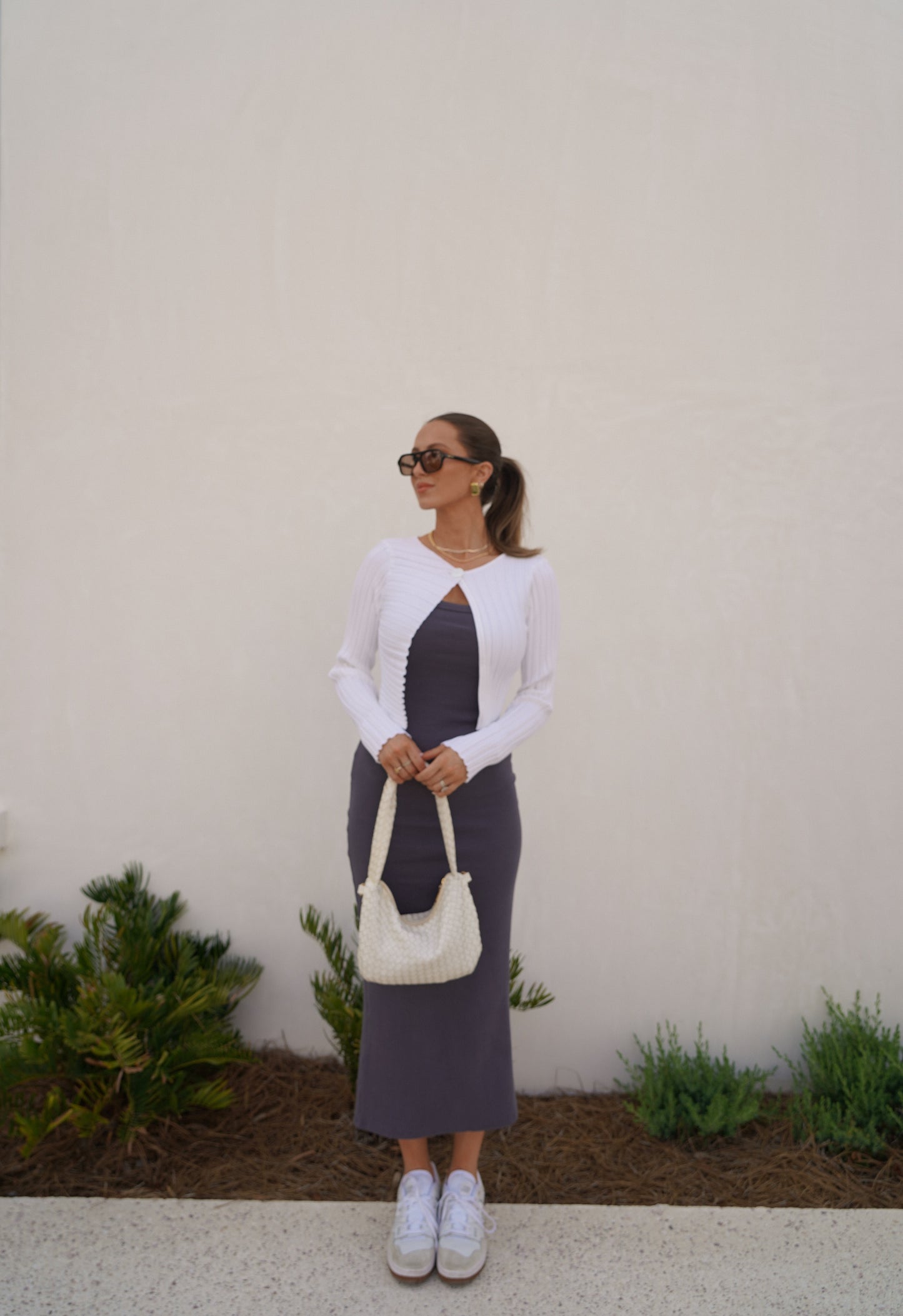 White Top Button Cardigan