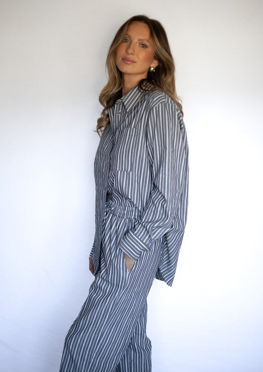 Grey Striped Pajamas