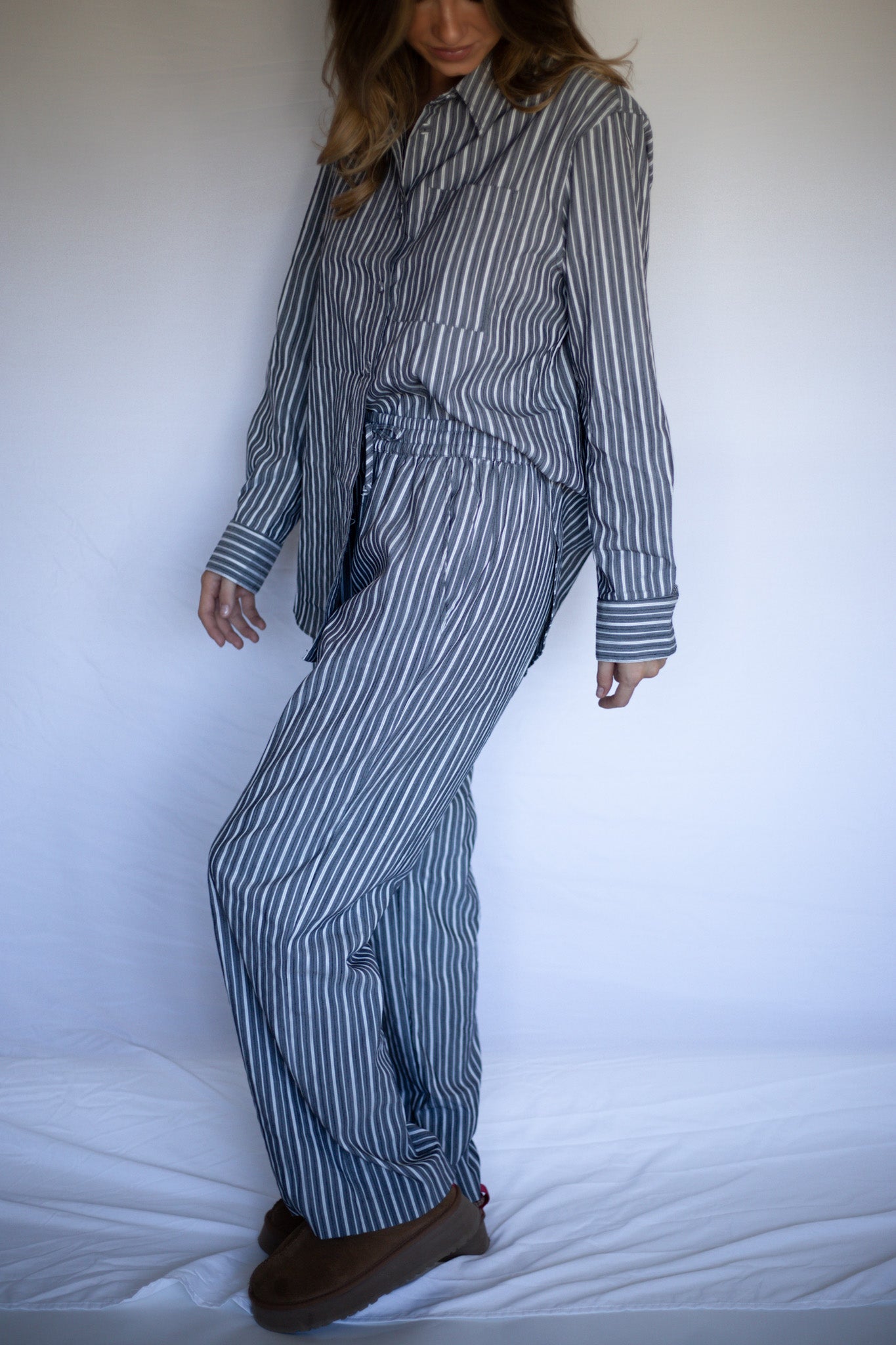 Grey Striped Pajamas