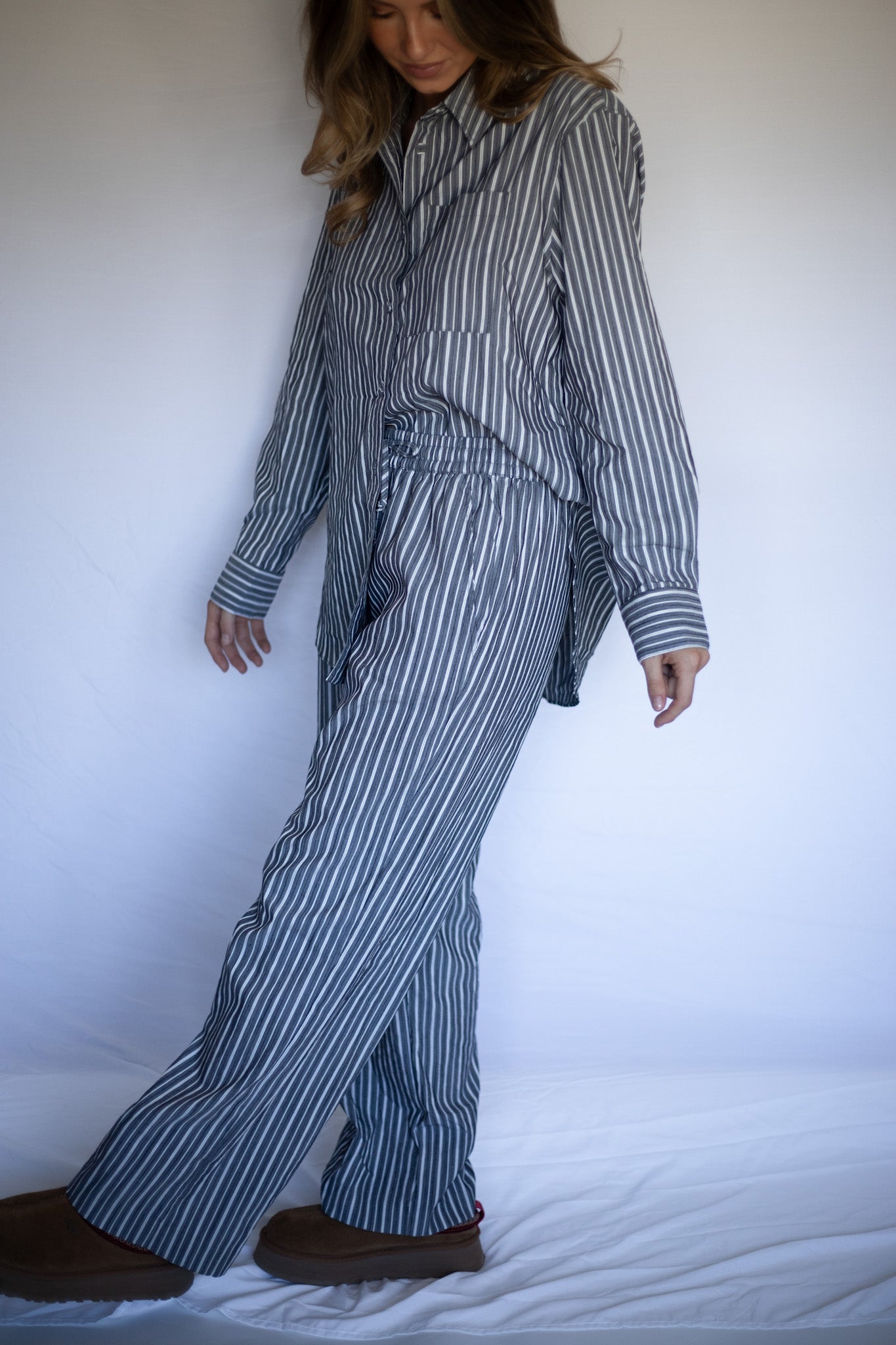 Grey Striped Pajamas