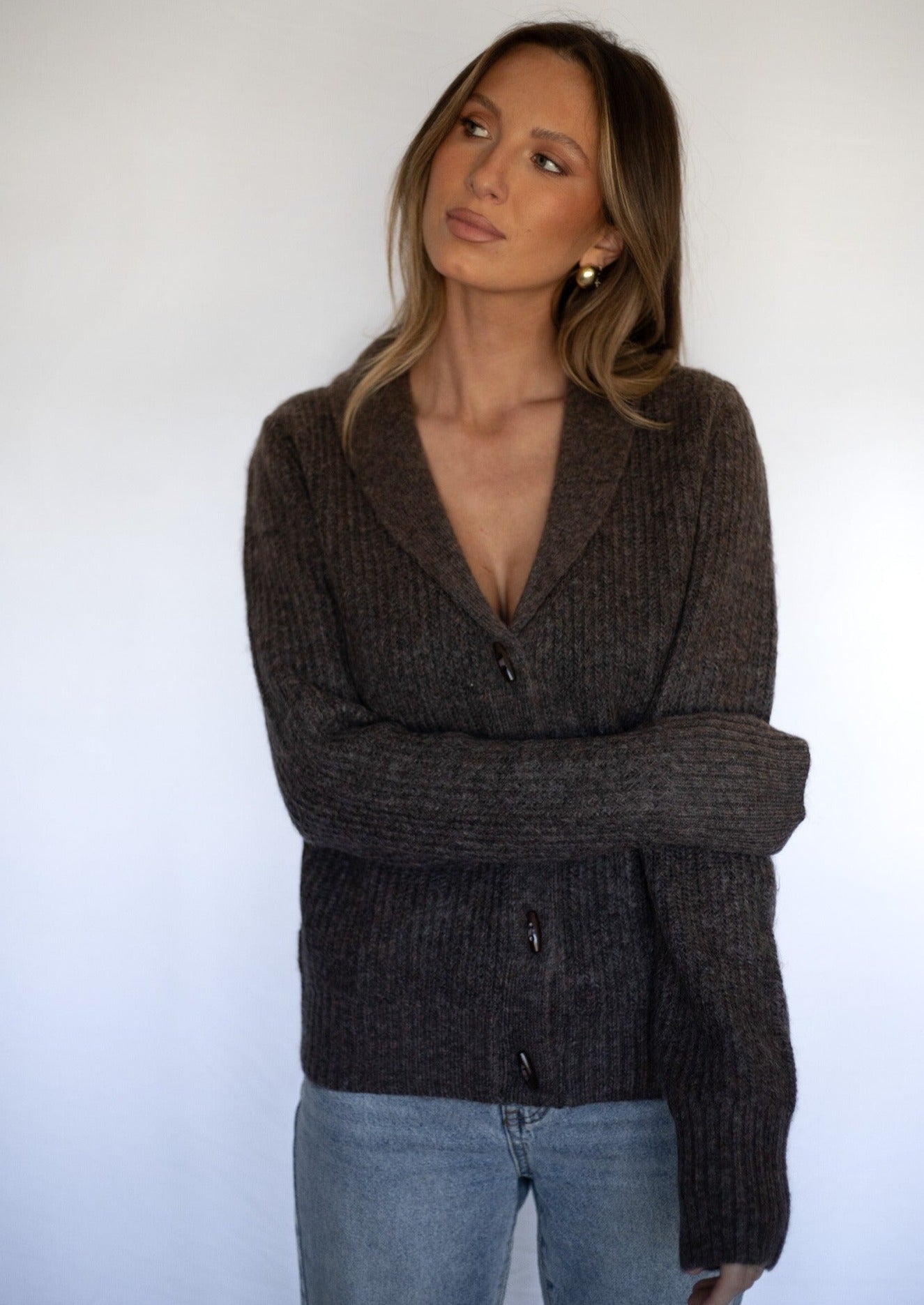 Brown Cardigan Sweater