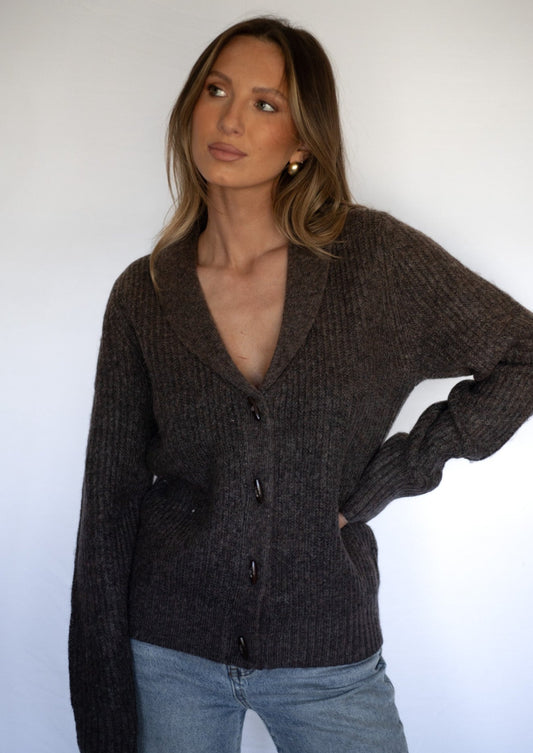 Brown Cardigan Sweater