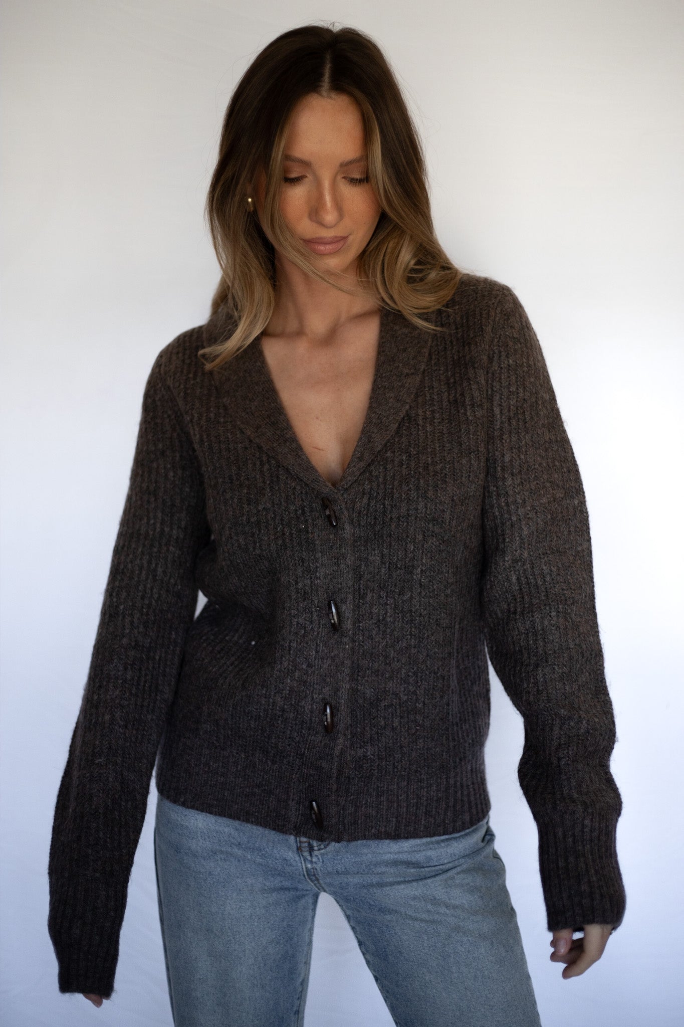 Brown Cardigan Sweater