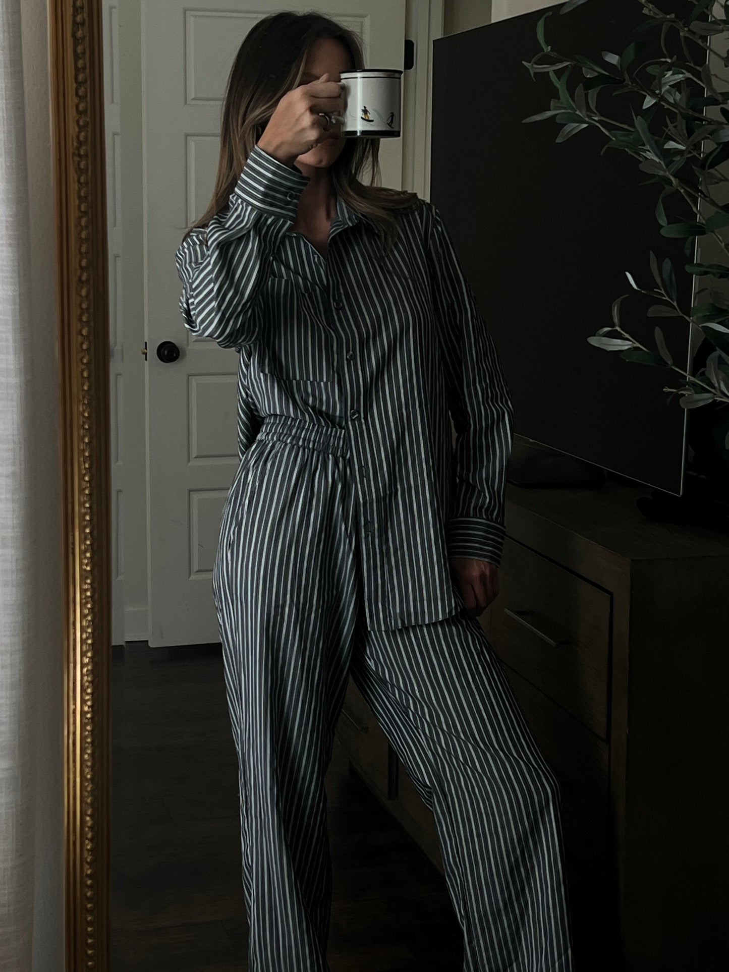 Grey Striped Pajamas